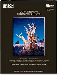 Epson Papel fotográfico Ultra Premium LUSTER (43 x 55 cm, 25 folhas) (S042084), branco