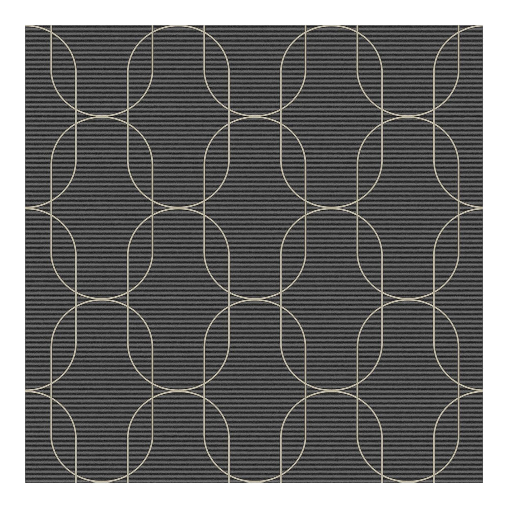 Superfresco Black Eternity Geometric Metallc /Gold Wallpaper In | Size: 10000Mm X 520Mm