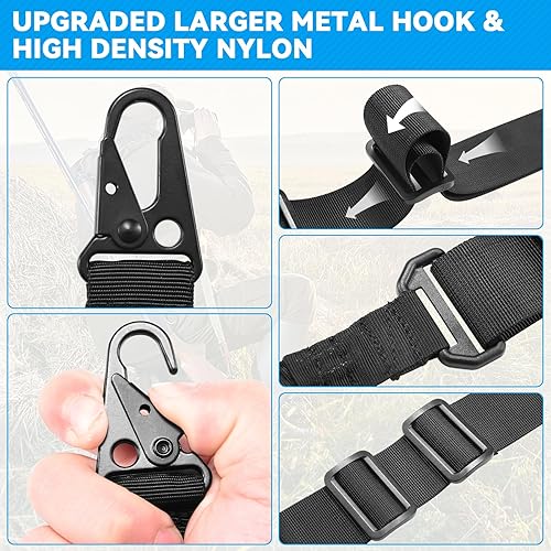 Miniatura 10 de Eslinga QD tradicional de dos puntos con almohadilla para el hombro, ajustable extra larga de 2 puntos tradicional QD - 1 paquete