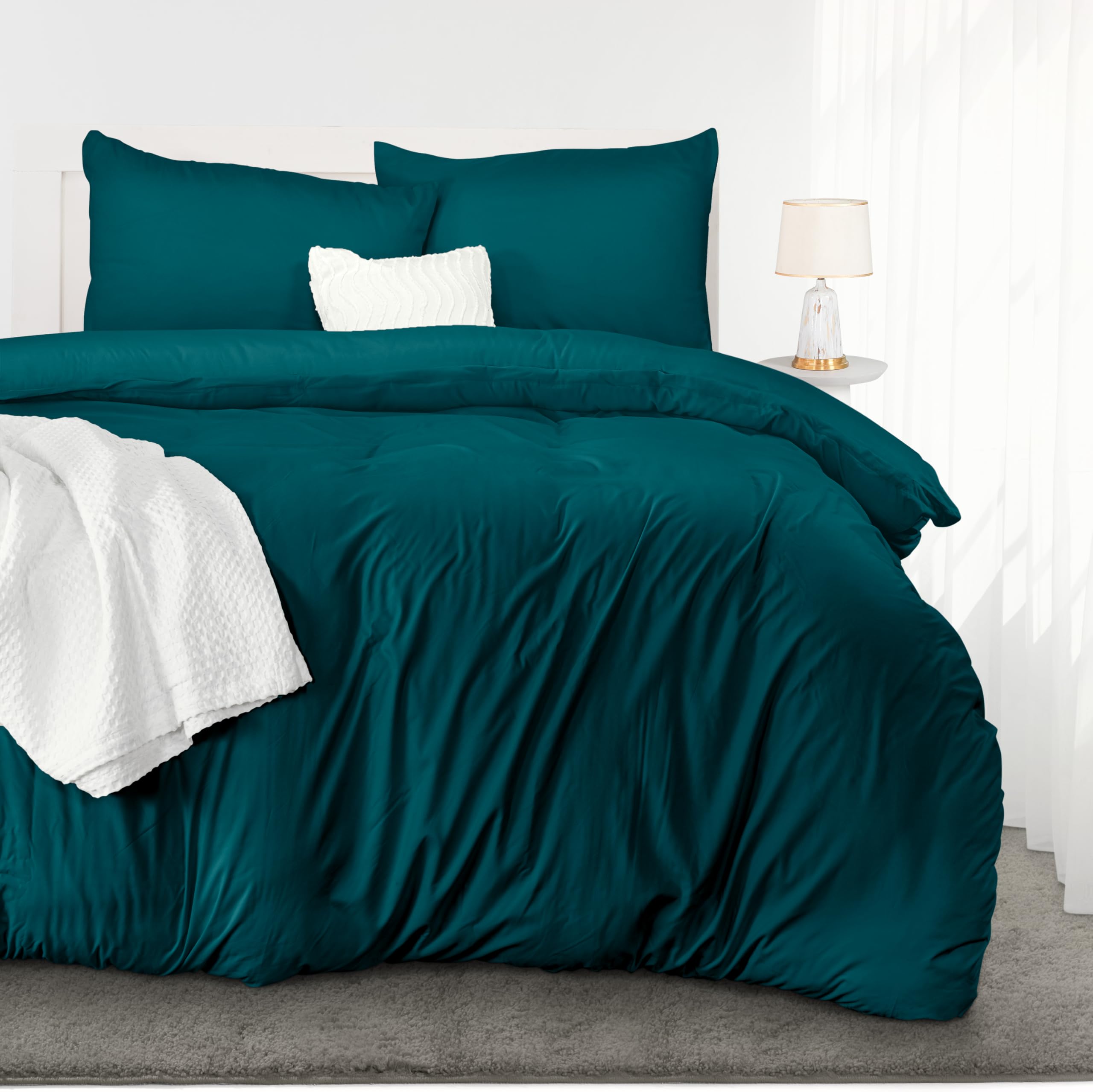 Utopia Bedding Copripiumino Singolo - Microfibra Copripiumino 135x200cm + Federa 80x80cm - Verde Alzavola