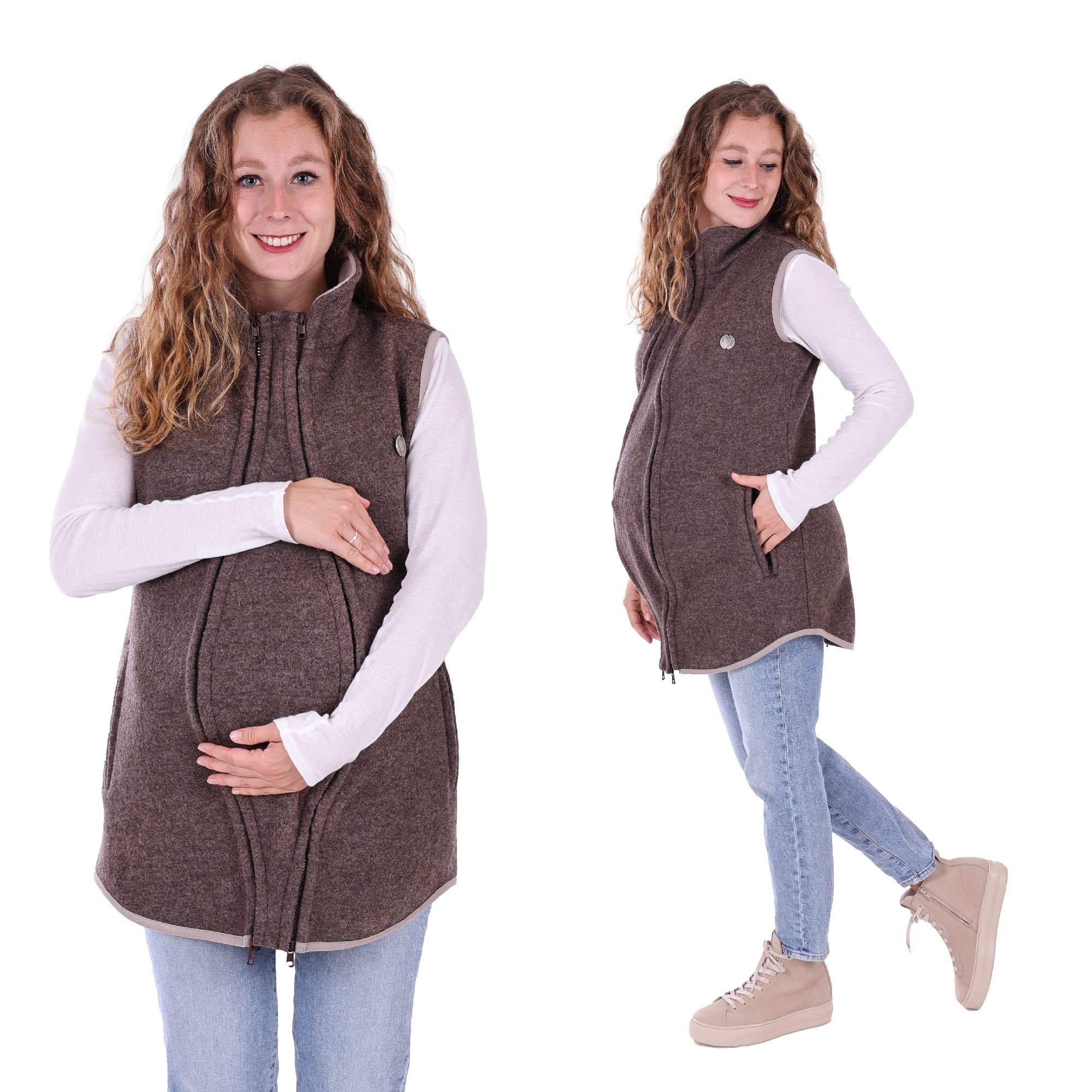 Viva la Mama - Trageweste aus Wollwalk Umstandsweste Wollweste zum Babytragen - PEVE
