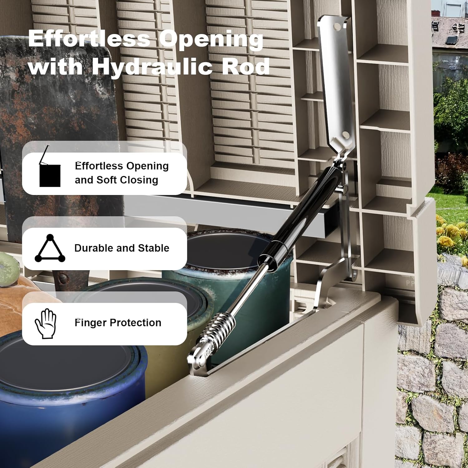 EFU 320 Gallon Outdoor Storage Box Waterproof, Resin Outdoor Storage Box, UV Resistant Outside Deck Boxs with Lockable Lid for Patio Furniture, Pool Tools and Garden Tools (Grey, 320 Gallon)