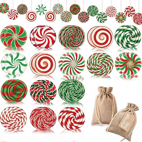 Miniatura 1 de 32 piezas de decoraciones navideñas para exteriores, doble interior, césped, árbol de Navidad, adornos colgantes de plástico al aire libre (estilo