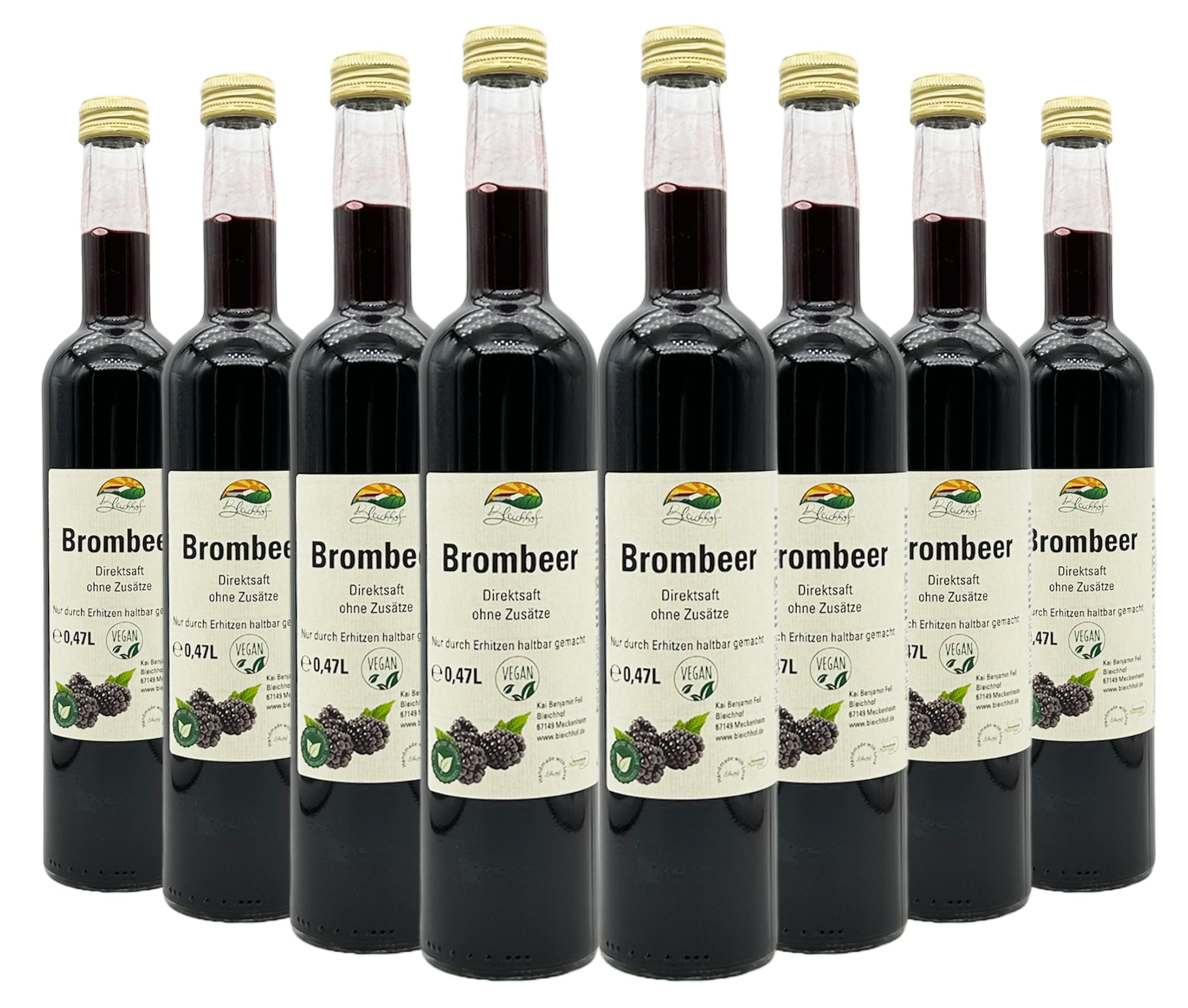 BLEICHHOF® Brombeersaft - Direktsaft, vegan (8x0,47l)