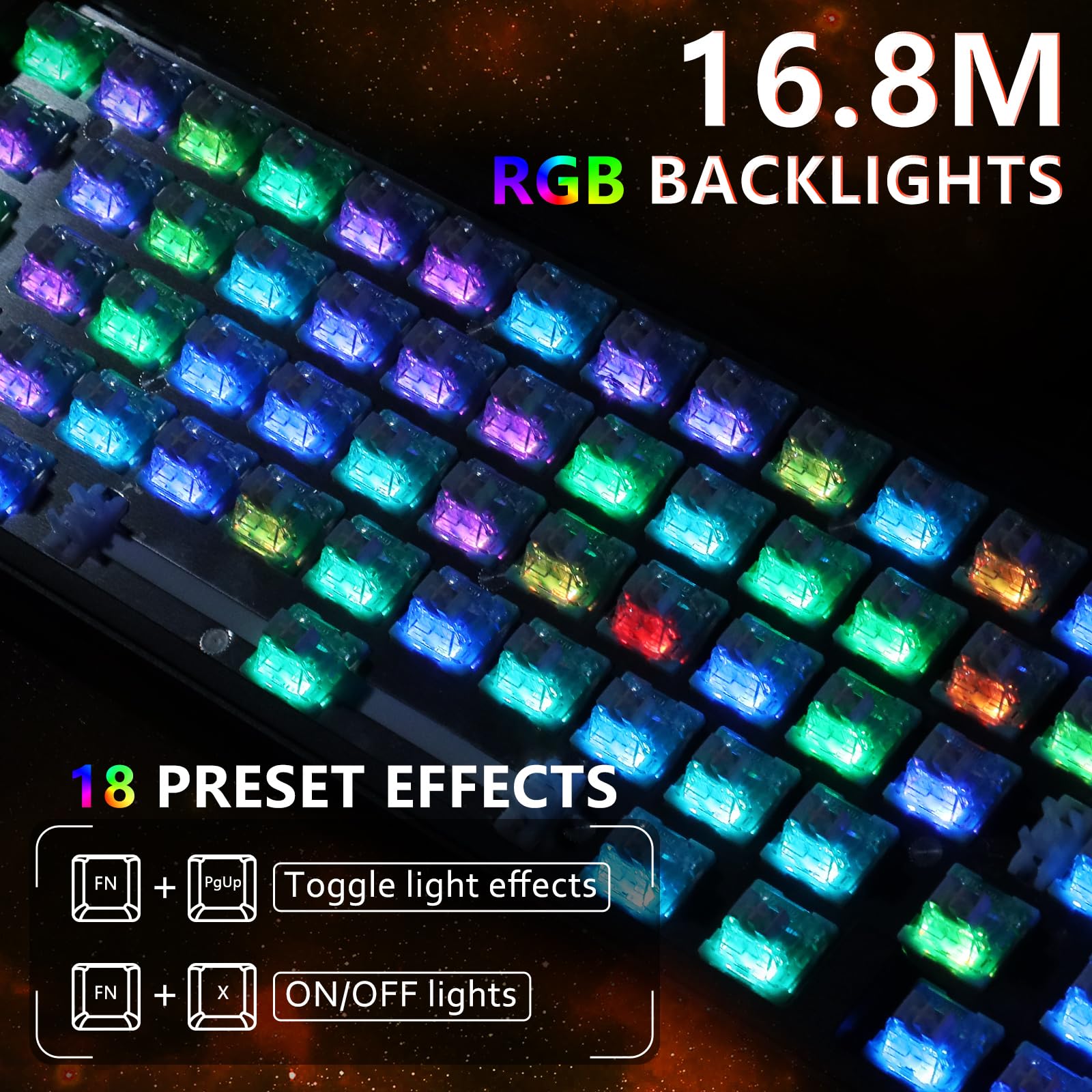 ATTACK SHARK X65 HE Tastiera da Gioco Cablate al 65% con Interruttori Magnetici e Funzione Rapid Trigger, Frequenza di Polling a 8000 Hz, Precisione RT di 0,01 mm, Tasti PBT, Driver QMK,RGB (Nera)