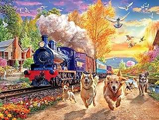 Buffalo Games - Angelo Bonito - Racing The Train - 750 Piece Jigsaw Puzzle for Adults Challenging Puzzle Perfect for Game Nights - Finished Puzzle Size is 24.00 x 18.00