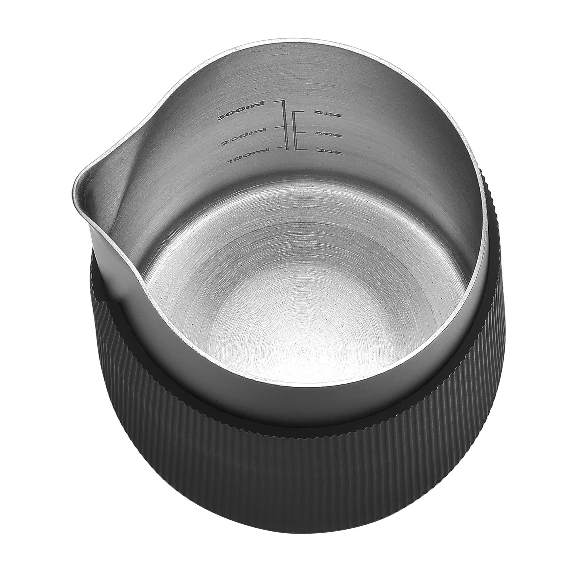 Normcore Jarra de leche de acero inoxidable, 450 ml, acero inoxidable, para latte art, boquilla redonda, 450 ml