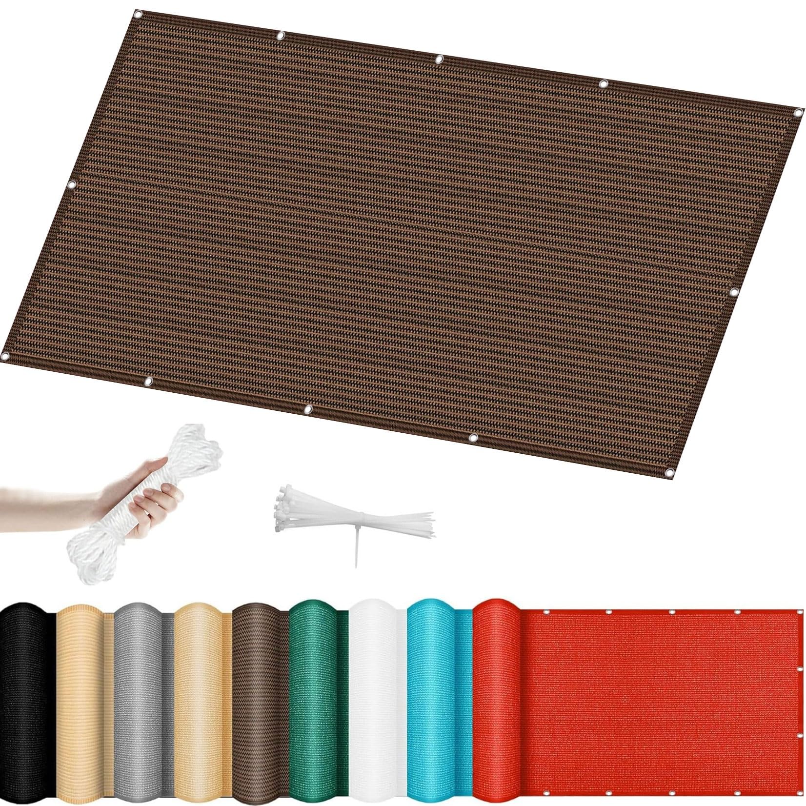 Voile d'ombrage 2.3x6m marron protection balcon et camping