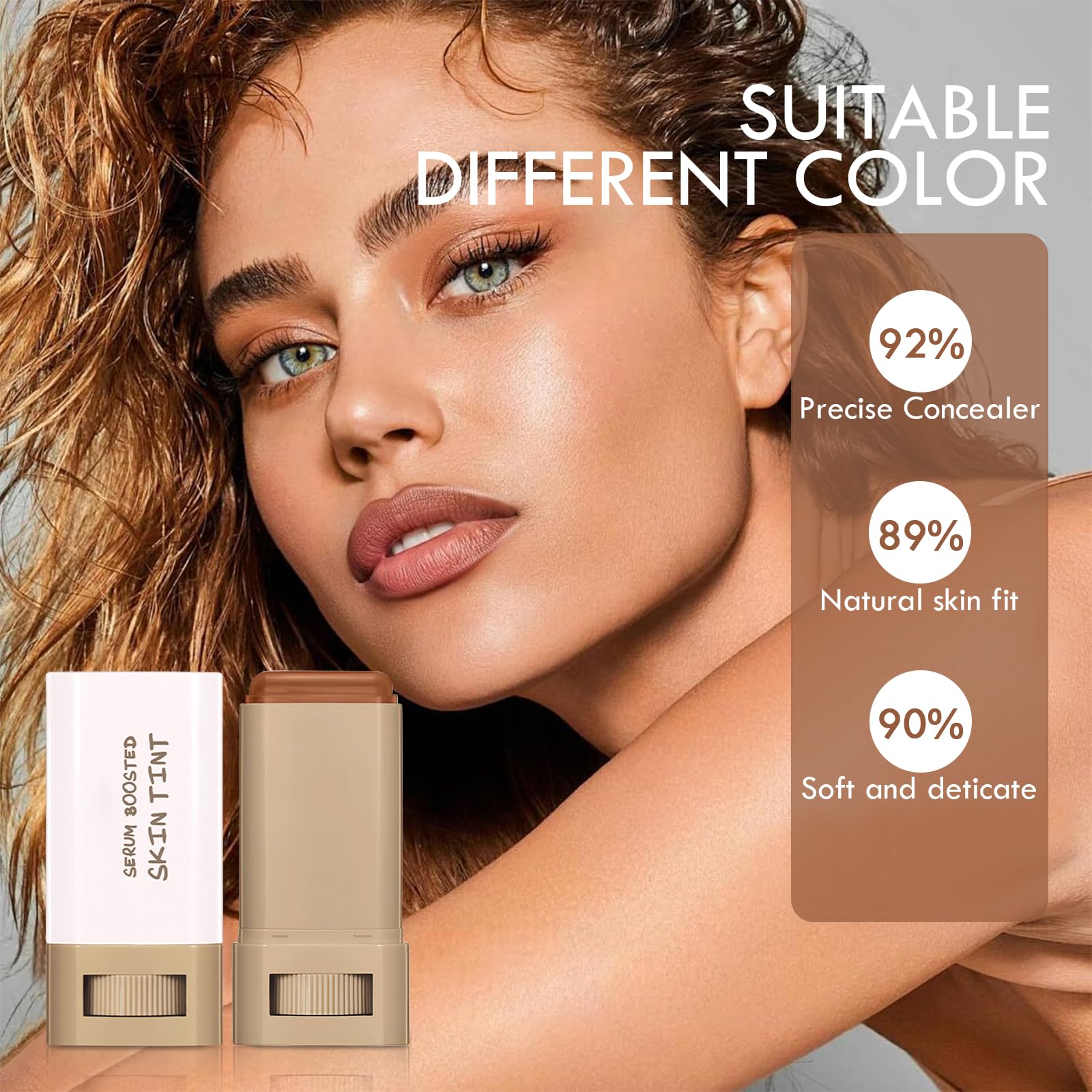 Foundation Stick Beauty Balm Serum Boosted Skin Tint, Solid Tinted Moisturizing Contour Stick Foundation Face for Women,Splendor Serum Boosted Skin Tint Balm