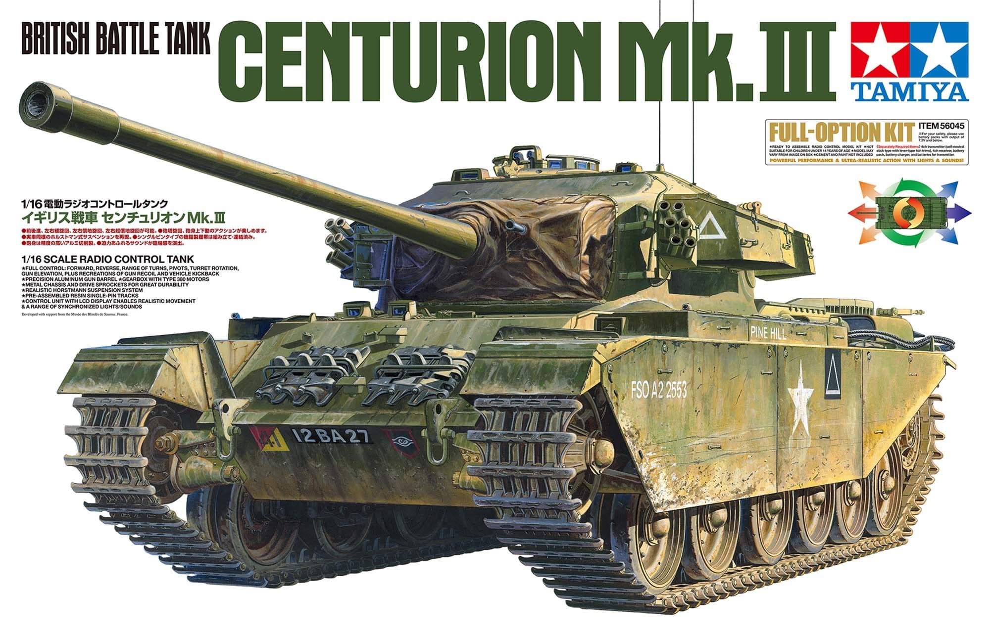 Tamiya 56045 1:16 RC Brit. Centurion Mk.III Full Opt. Kit Remote Controlled  Tank Model Building Multi-Coloured: Amazon.de: Toys