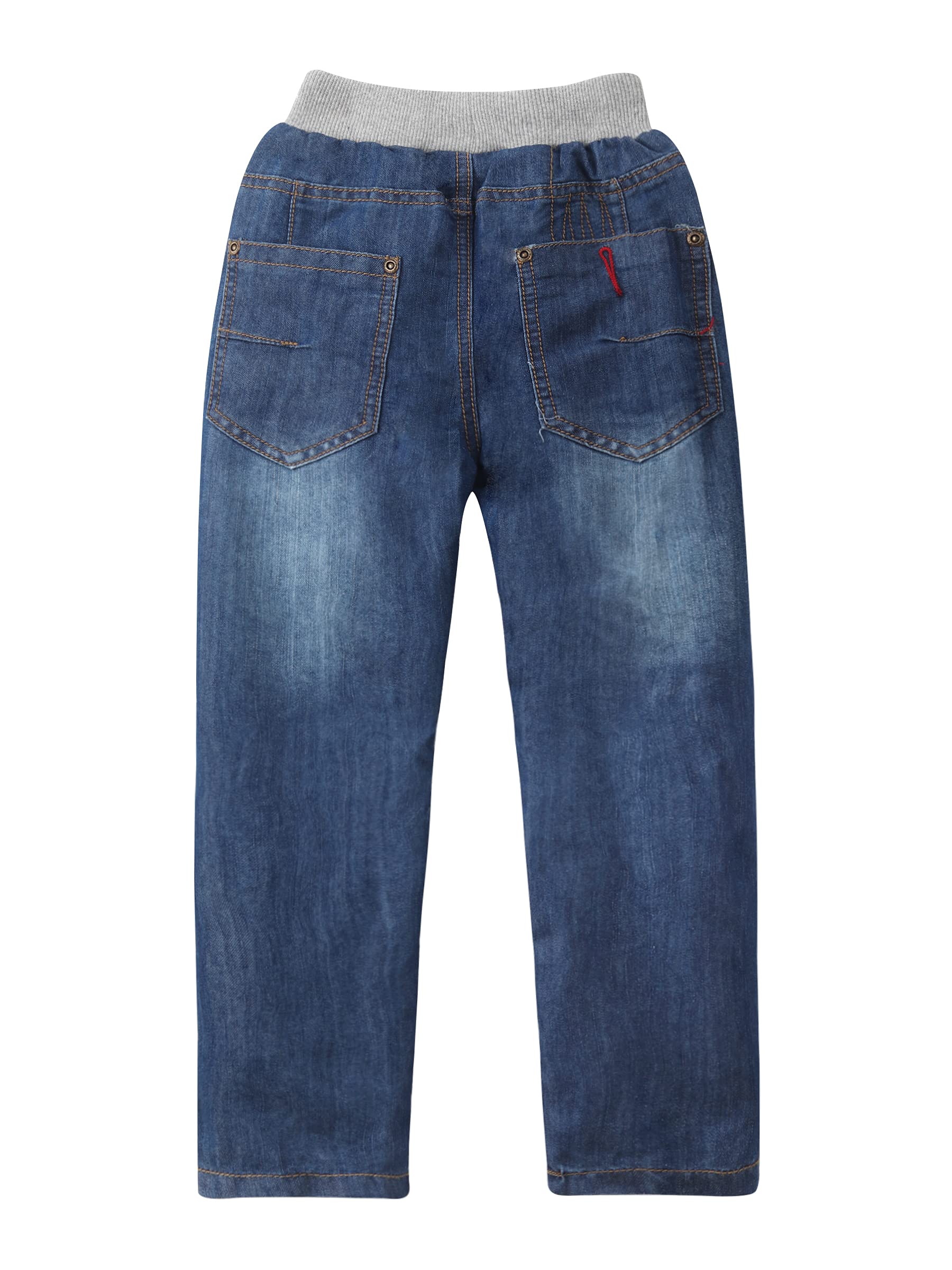 Bebè Bambine Bambini Ragazzi Ragazze Pantaloni di Cotone Denim Jeans vestibilità Regolare con Elastico in Vita in Maglia con Coulisse Taglia 92-128