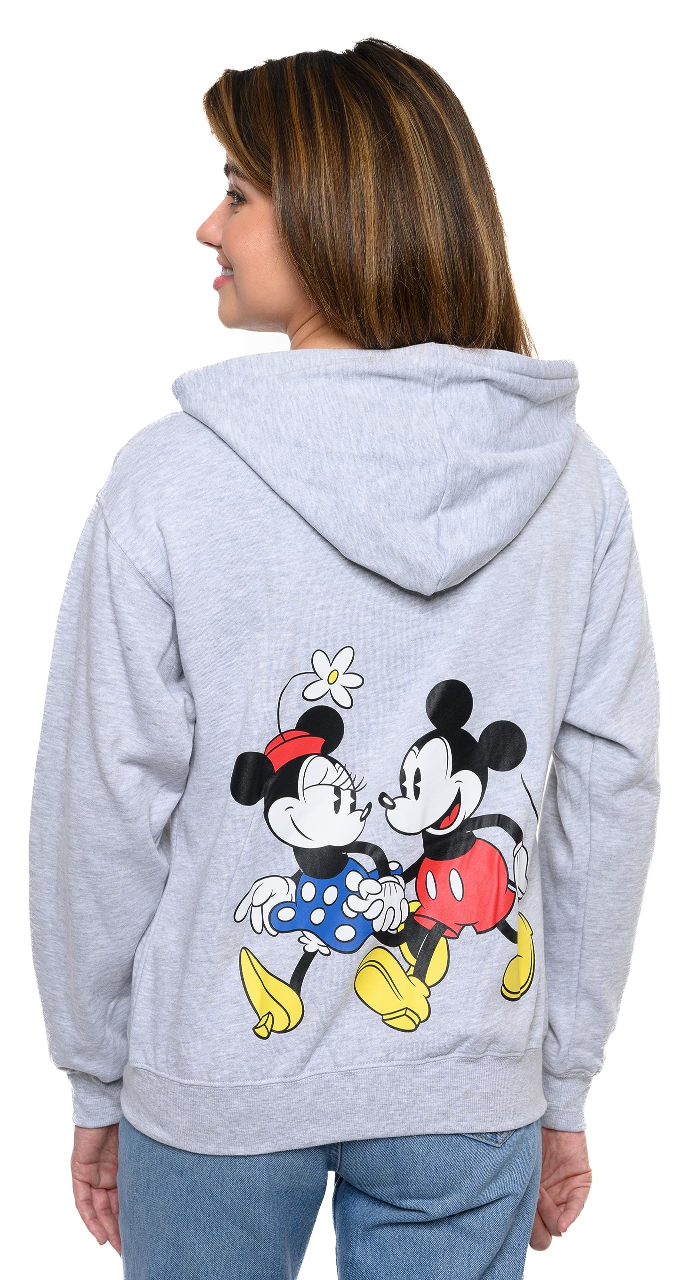 Disney Sweat à capuche pour femme Mickey et Minnie Mouse avec fermeture éclair
