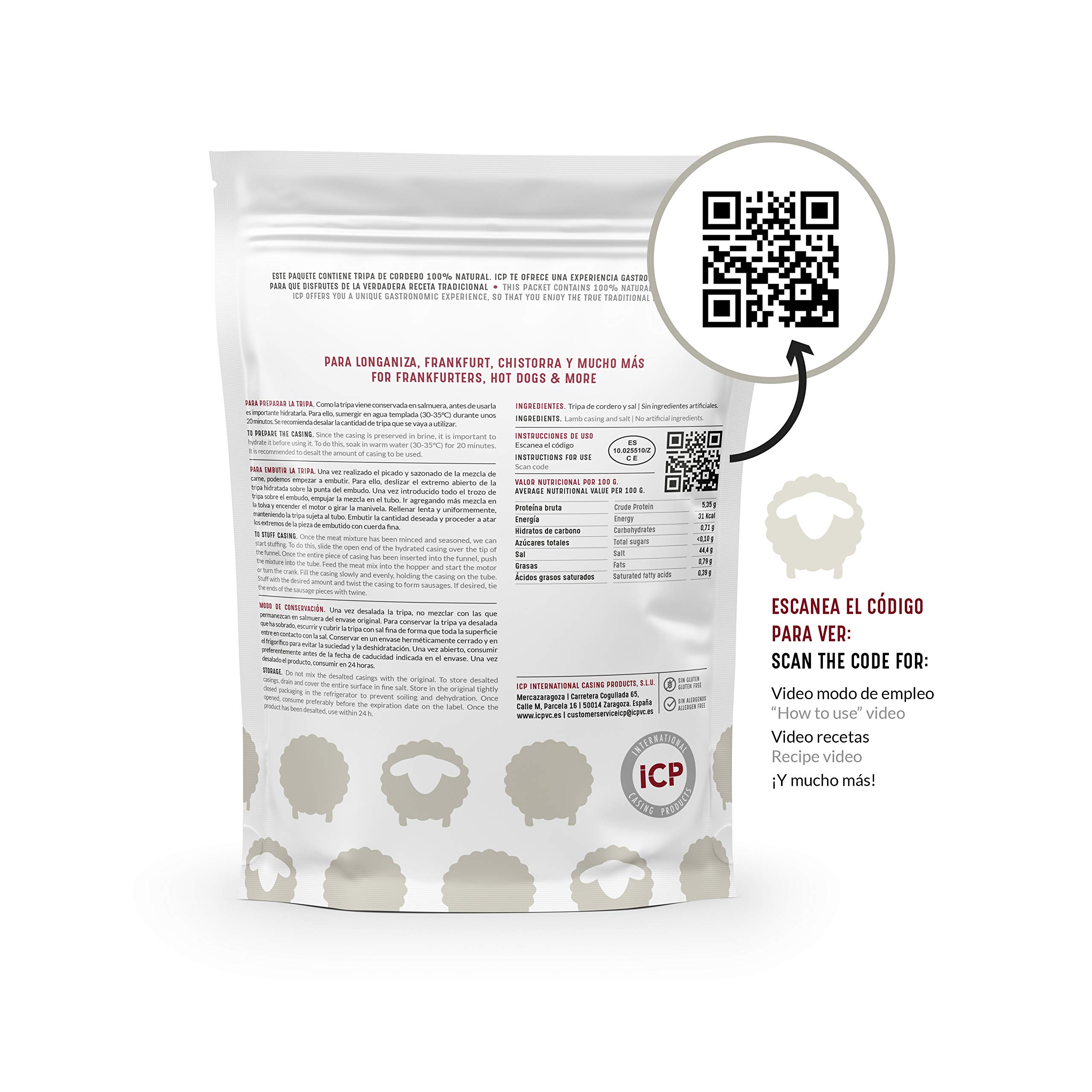Boyau naturel de mouton pour confection de charcuterie – 25 m, calibre 24/26 | Confectionnez votre charcuterie maison | ICP