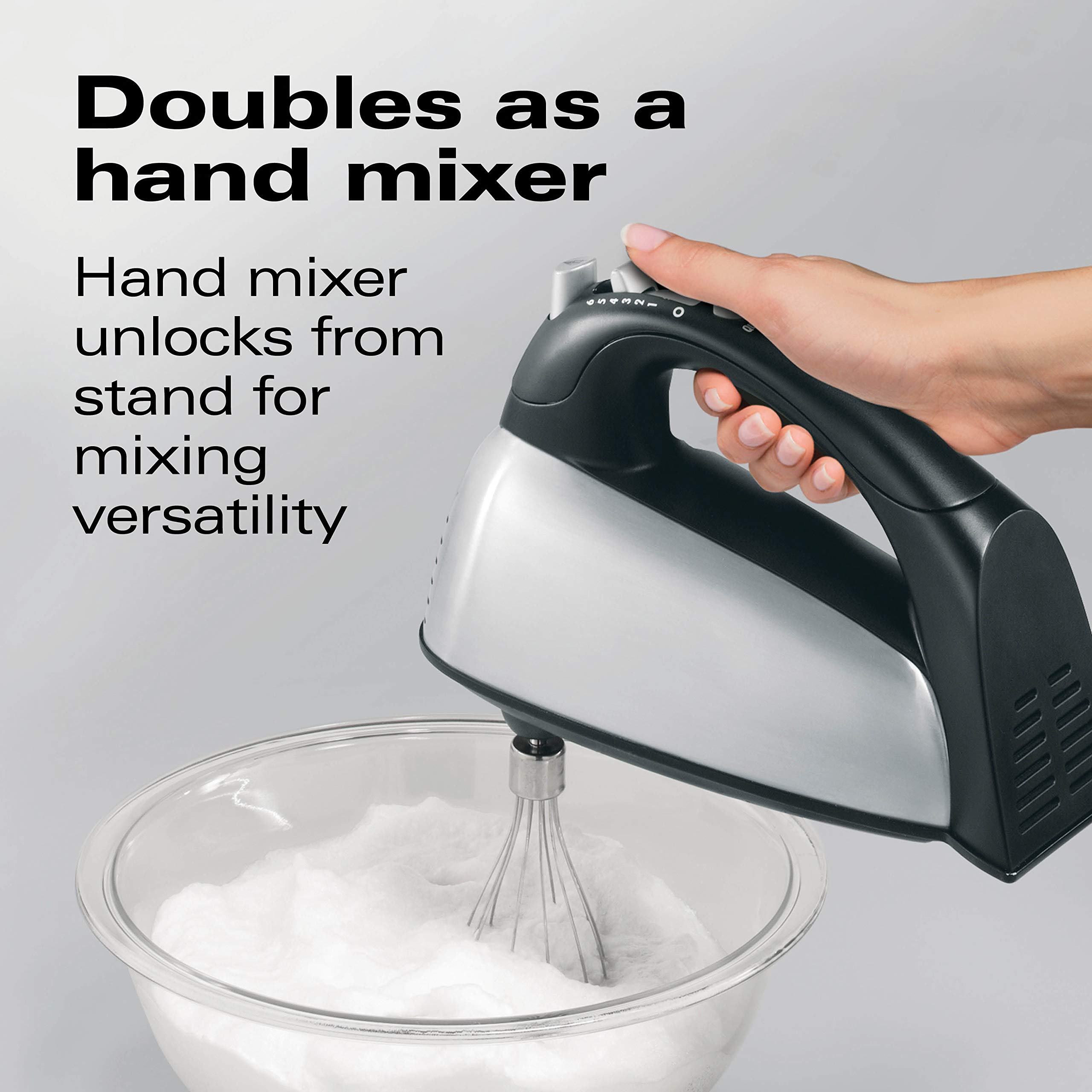 Hamilton Beach Classic Stand and Hand Mixer, 4 Quarts, 6 Speeds with QuickBurst, Bowl Rest, 290