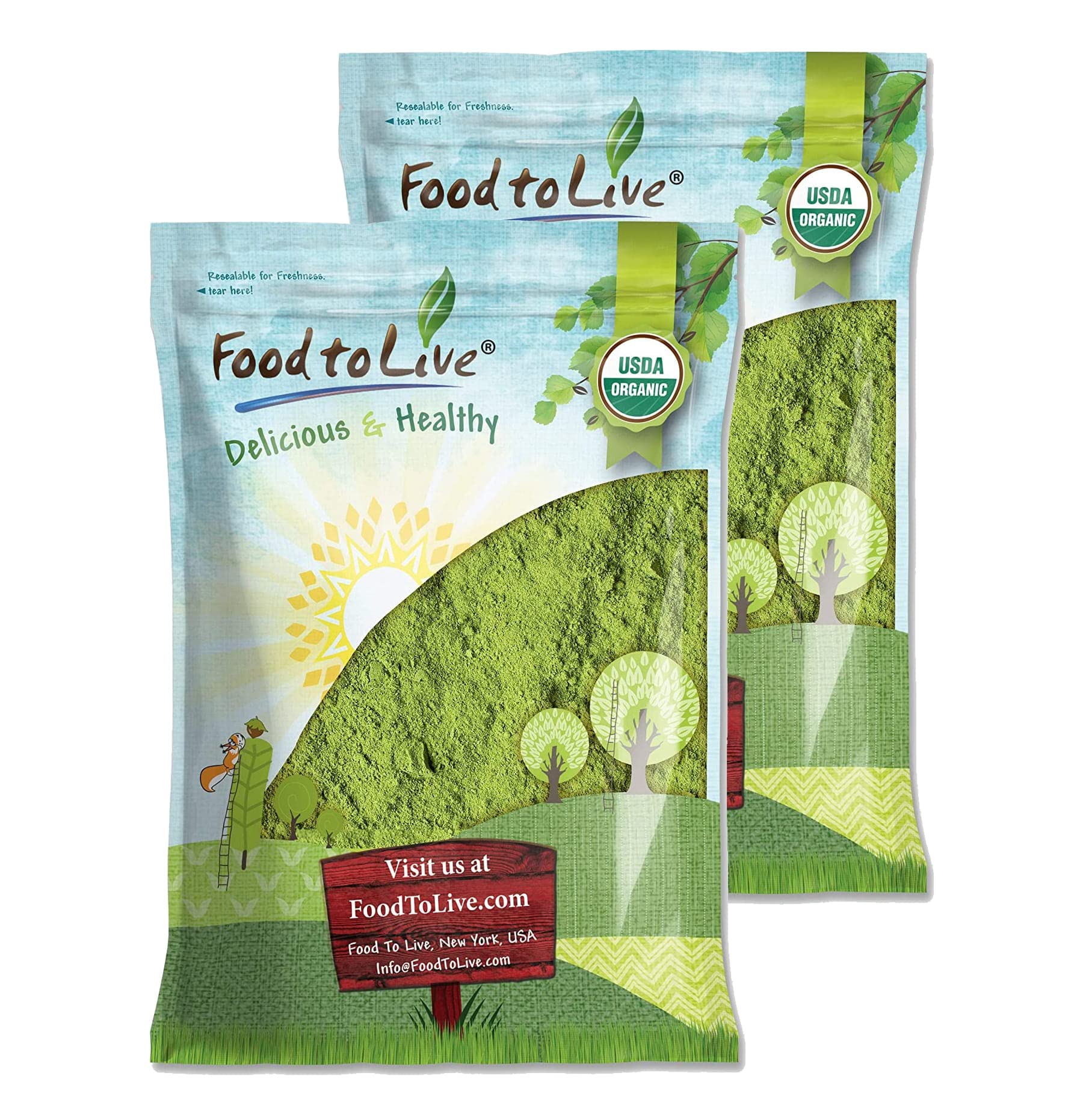 Food to Live Organic Moringa Leaf Powder, 8 Pounds - Non-GMO, Kosher, Raw, Vegan, Bulk, Ground Moringa Oleifera Leaf, Sun-Dried, Great for Drinks, Teas and Smoothies