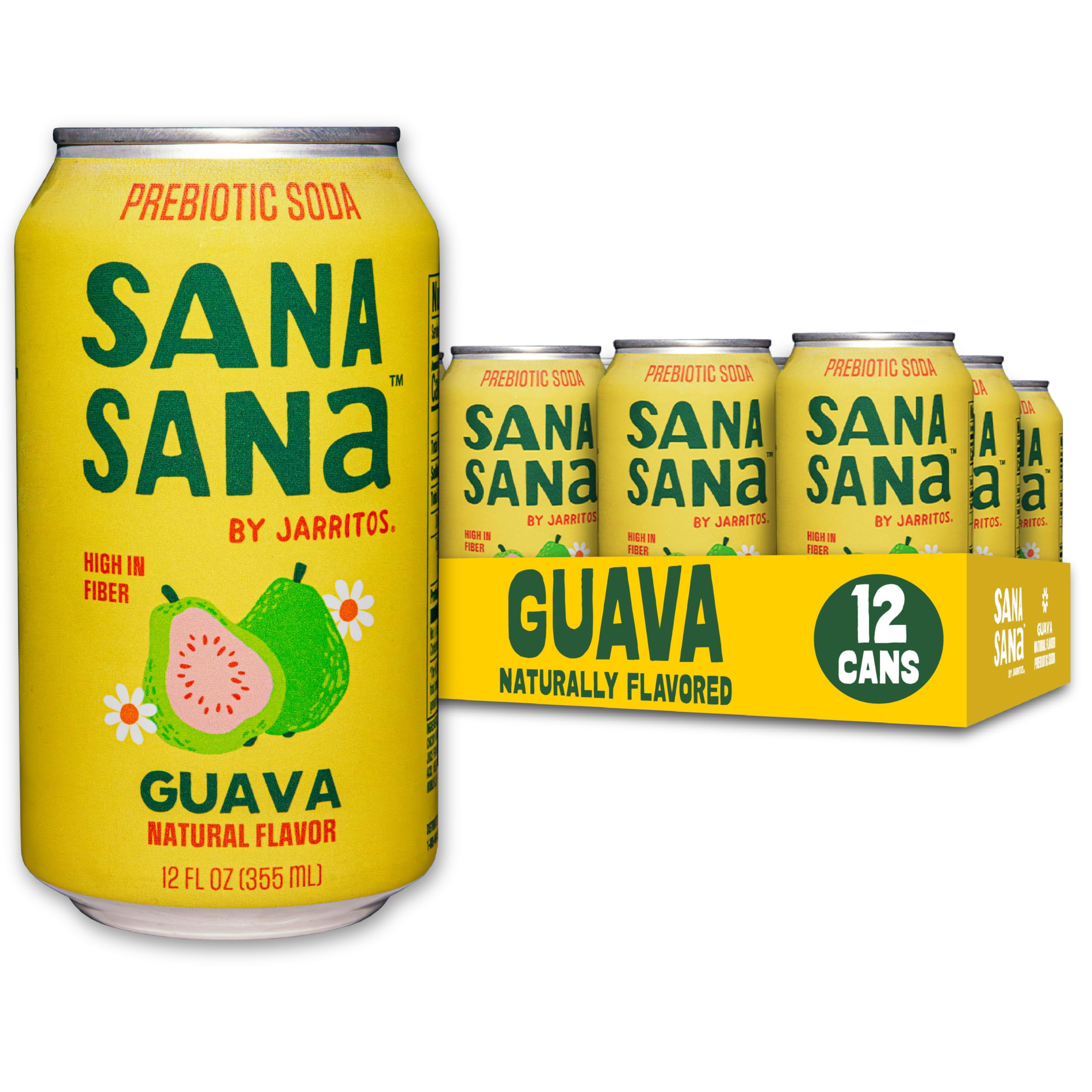 Sana Sana Jarritos Prebiotic Soda - Guava CAN 12/12 oz