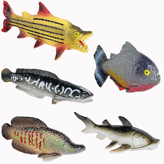 River Monster Collection Toy Fish Set Piranha Toy Fish