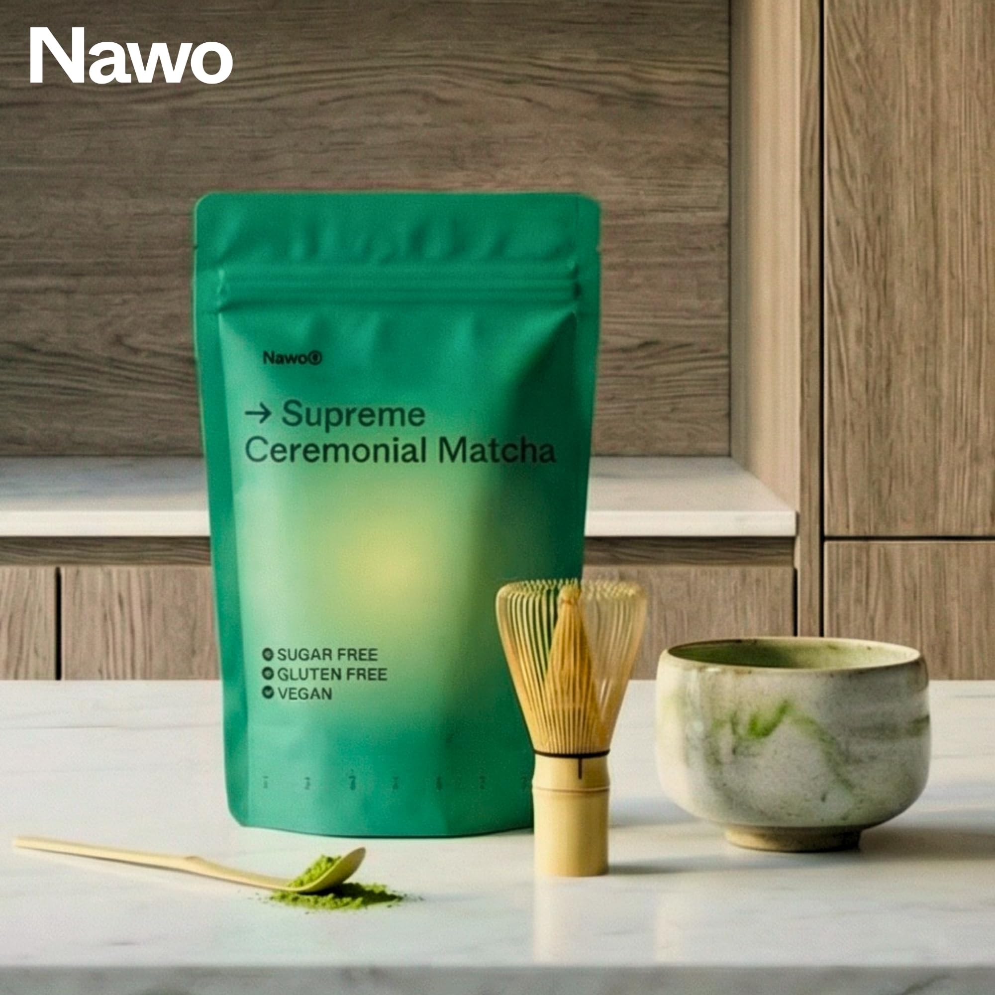 Ceremonial Supreme Matcha 250g – Reines Pulver aus Japan – Original Grüntee – Erste Ernte – Latte – Barista – Laborgeprüft – 100% Natürlich – Zuckerfrei – NAWO® Matcha