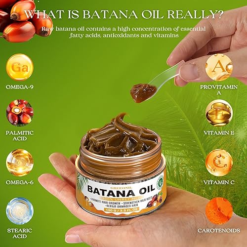 Miniatura 3 de Aceite de batana para el crecimiento del cabello, 100% sin refinar, orgánico y natural Dr Sebi aceite de batana crudo para hombres y mujeres, evita