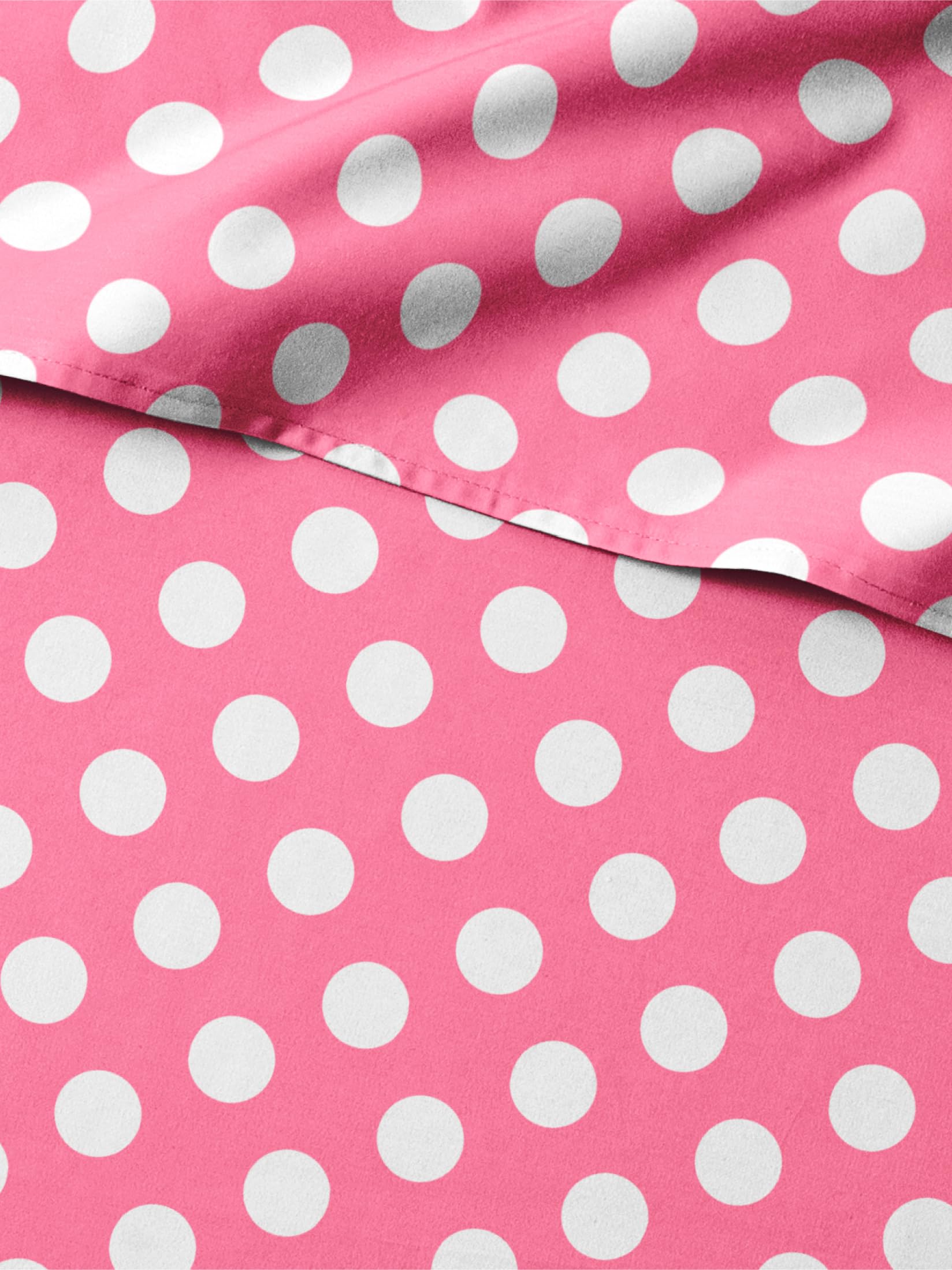 Kids Full Rose Red Dots Bed Sheets - 4 Piece Kids Rose Red Dots Sheet Set