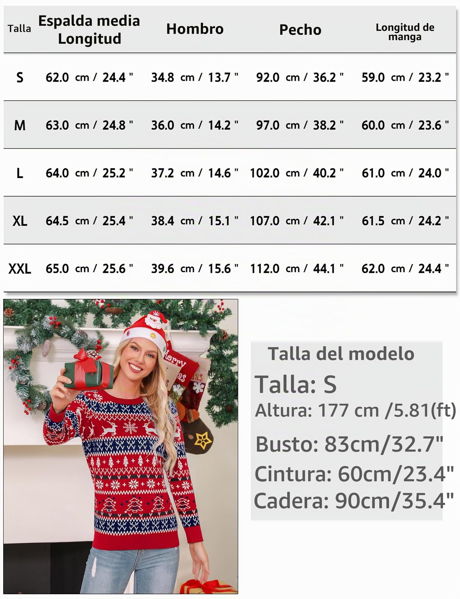 Gyabnw Jersey Navidad Familia Hombre y Mujer Suéter de Navidad Redondo Pullover de Punto de Navidad Clásico Sweater Lindo Suéter Navideño para niña&niños Parejas para Otoño Invierno