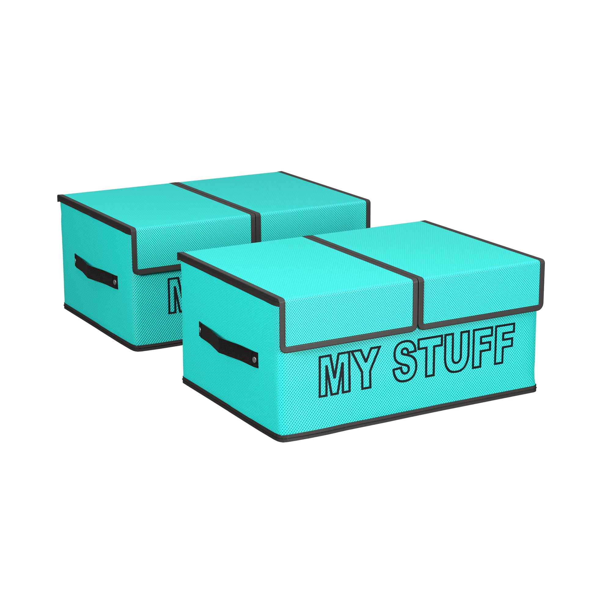 Kuber Industries (Pack of 2) Wardrobe Organizer (Small) Foldable Double Lid Drawer Organiser | Non-Woven Cupboard Organiser | 2-Compartments Clothes Organizer | My Stuff | Reliance Green