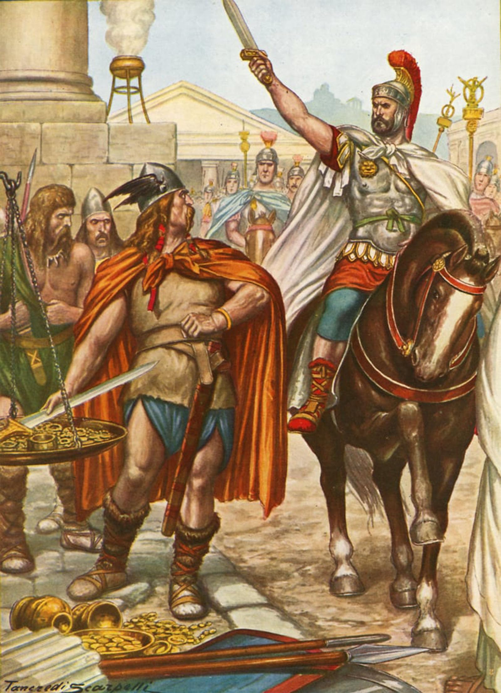 RZHRHJES Famous Painting Poster Art Canvas Print Retro Picture Marcus Furius Camillus by Tancredi Scarpelli Poster Wall Art for Office Decor 60x90cm