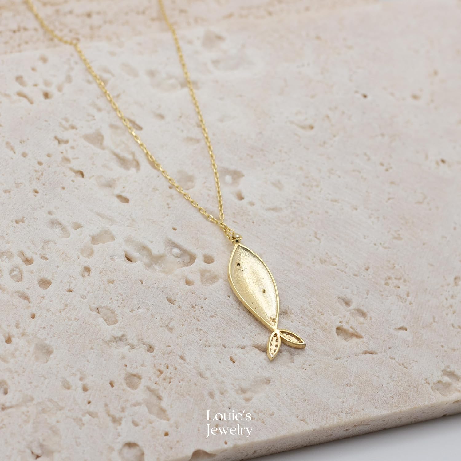Fish Necklace, Fish Pendant, Silver Necklace, Gold Plated Fish Necklace, 925 Silver Jewelry, Handmade Jewelry, Ocean Jewelry, Fish Lover Gift - Image 8