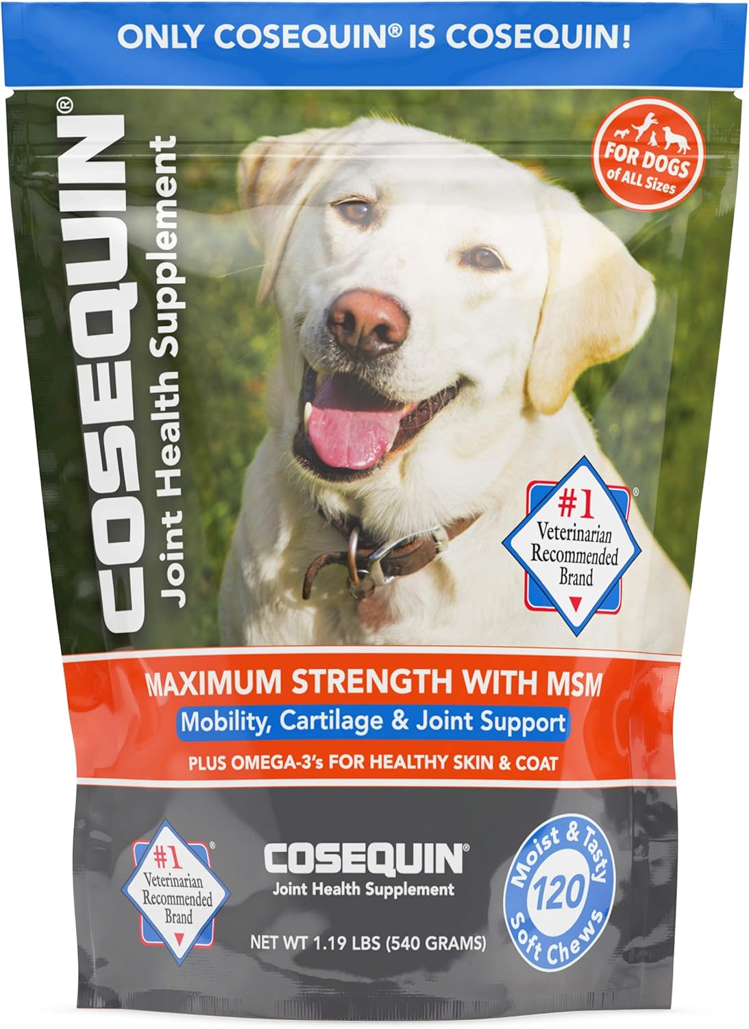 Nutramax Cosequin Joint Health Supplement for Dogs – With Glucosamine, Chondroitin, MSM, and Omega-3’s, 120 Soft Chews Nutramax Cosequin Joint Health Supplement for Dogs – With Glucosamine, Chondroitin, MSM, and Omega-3’s, 120 Soft Chews