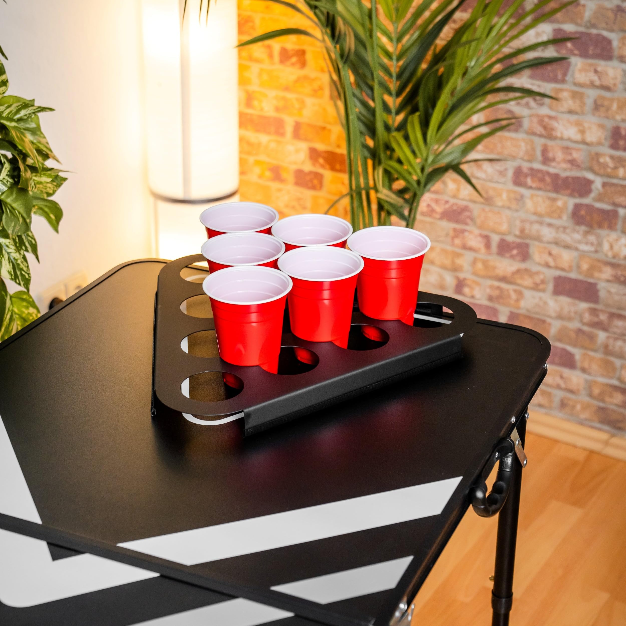 BeerBaller® Racks - Bierpong Set inkl. 2 Bier Pong Racks, 22 Beer Pong Becher & 3 Beerpong Bälle | Mache jeden Tisch zum Beer Pong Tisch! | Trinkspiel | Party Gadgets