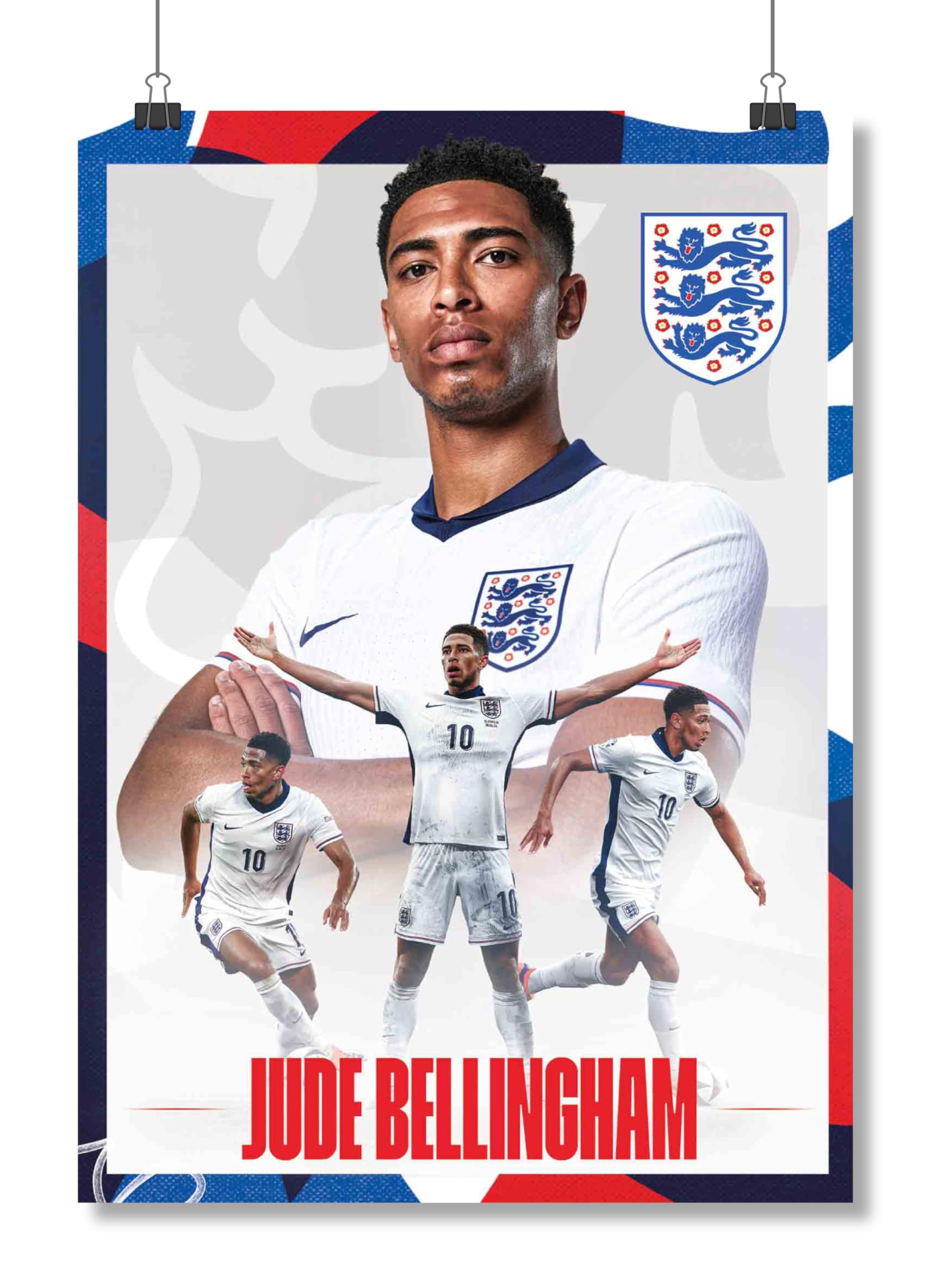 England Bellingham 24/25 Action Poster Unframed A4