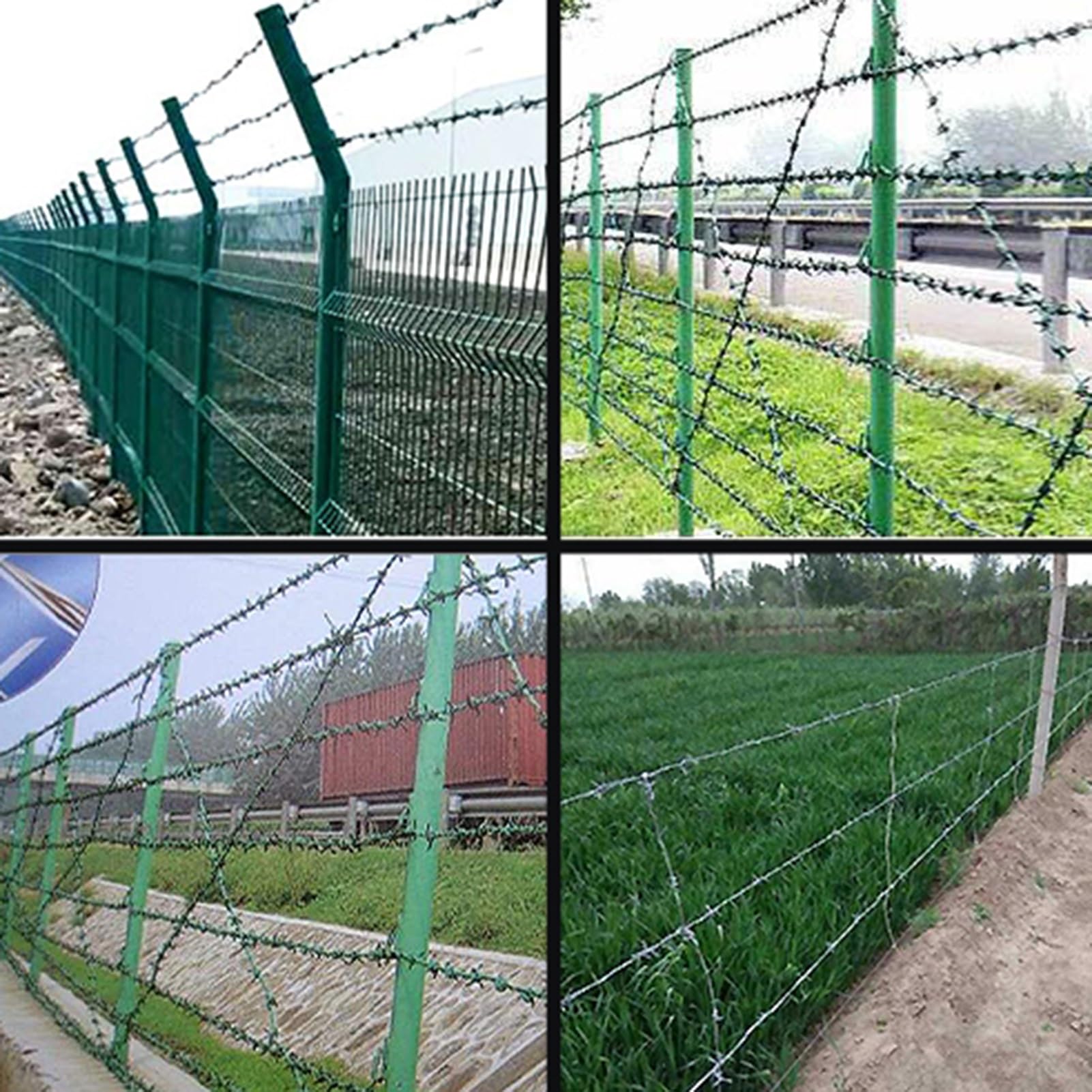Alambre Espino Galvanizado Alambre de púas de 4 puntos, bobinas de alambre de púas antiescalada, alambre artesanal de púas fácil de doblar para cercas, artesanías de bate de béisbol residenciales