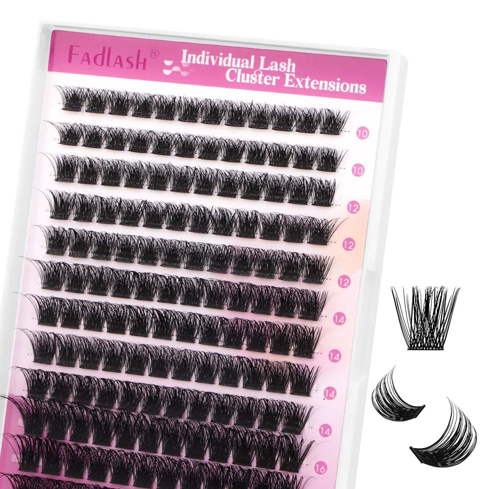 Lash Clusters 10-16mm 144pcs Mixed Tray Individual Lashes D Curl Individual Lashes Cluster Eyelash Extensions DIY Lash Extensions Eyelash Clusters