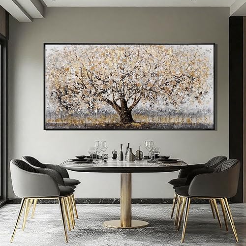 Miniatura 4 de Arte de pared enmarcado marrón y blanco, impresiones florales para decoración de pared botánica, carteles de pared de naturaleza, 24 x 48 pulgadas,