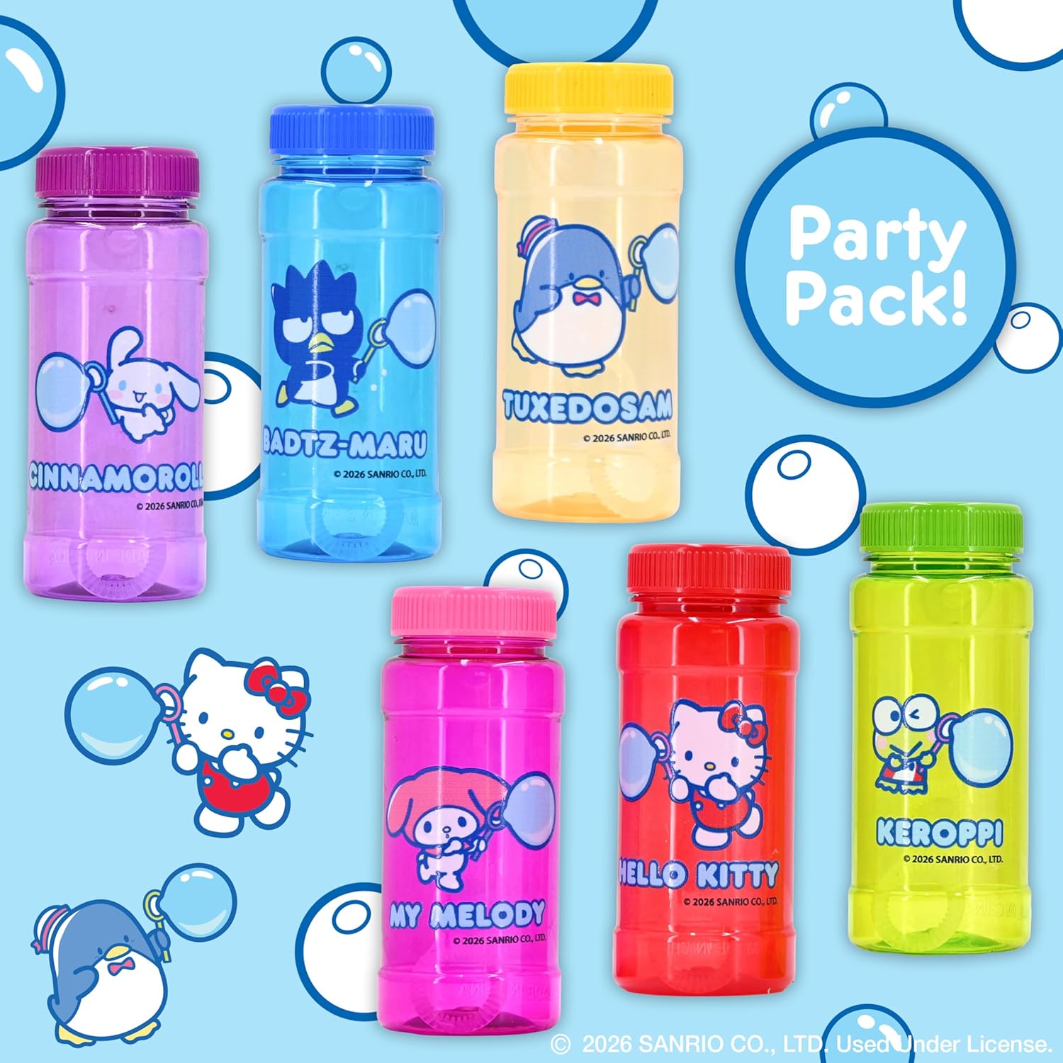 Hello Kitty 6 Pack Bubble Bottles 4oz.
