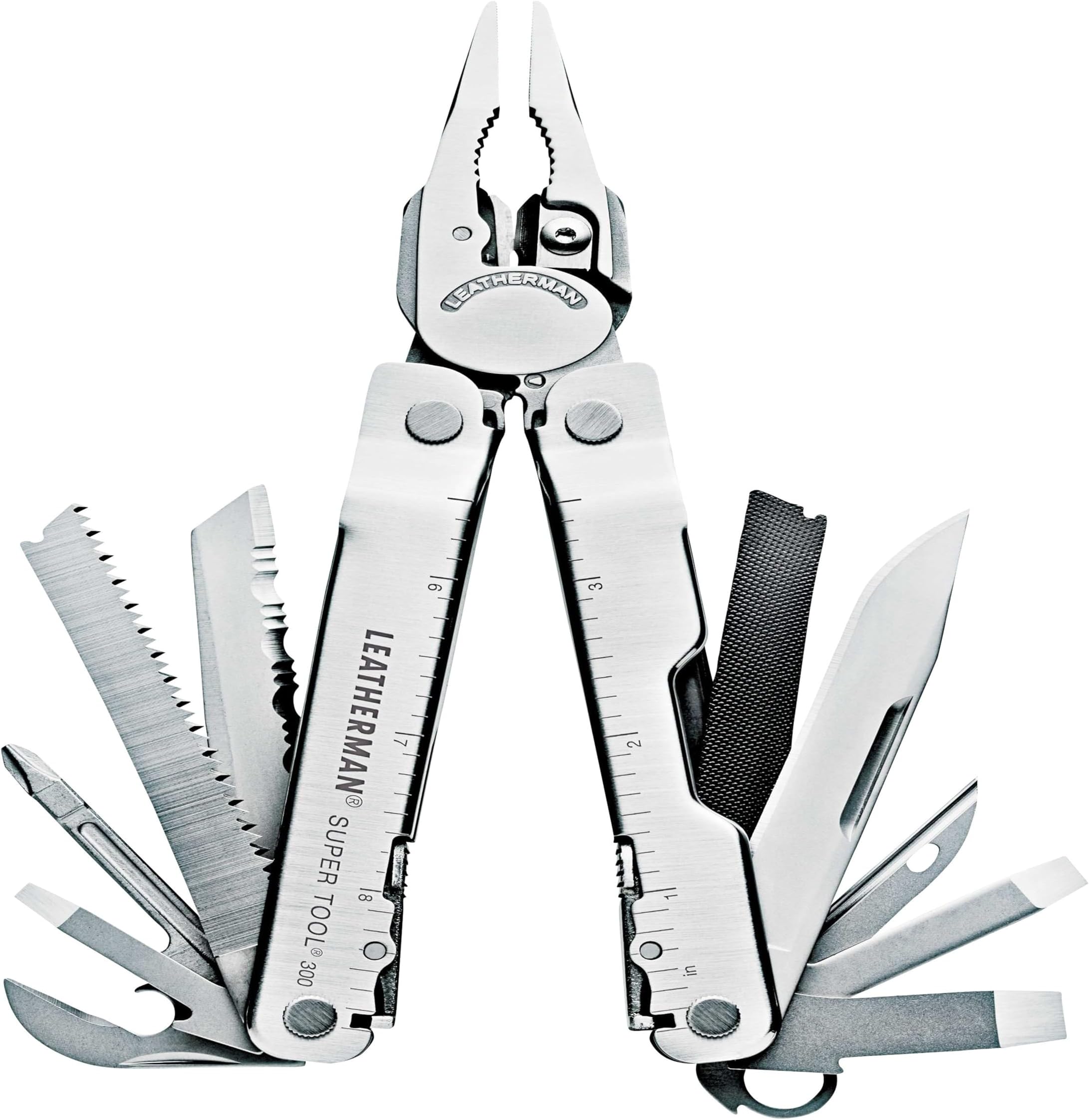 Leatherman Super Tool 300 DIY Multitool - Made in USA and with All Stainless Steel Knives and Locking Tools with a Nylon Sheath - Black