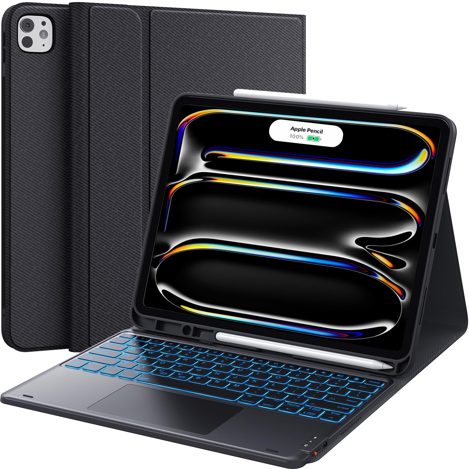 Photo 1 of CHESONA for iPad Pro 13 Inch Case 2024 with Keyboard (M4-2024/M5-2025), Magnetic Detachable Keyboard with Backlit, 2 Wireless Channels, Touchpad & Pencil Holder, Precise Cutouts Case for iPad Pro 13''