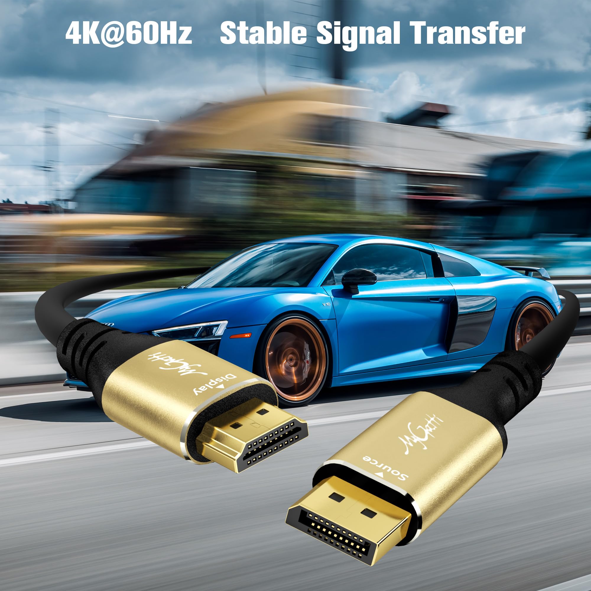 Cavo 4K DisplayPort a HDMI 15,2 m, adattatore unidirezionale DP a HDMI, compatibile con Dell, NVIDIA, AMD, Lenovo, monitor, proiettore, desktop e altro