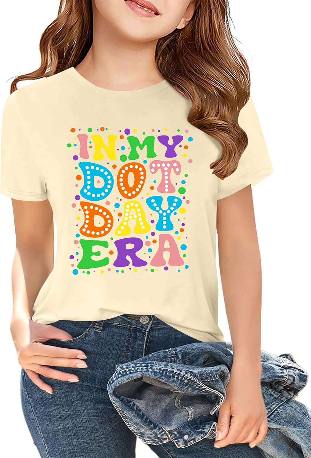 Kids Dot Day Shirt Boys Girls Colorful Pastel Dots Graphic Shirts Happy Dot Day T Shirt Inspirational Tops 5-14 Years