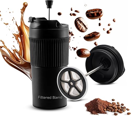 Cafetera y tetera de acero inoxidable de doble pared aislada de 15 onzas, taza y vaso portátil para campamento, retención de calor, a prueba de