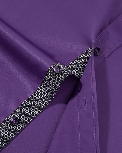 Miniatura 5 de Alimens & Gentle - Camisas de vestir para hombre, de manga larga, sin arrugas, para negocios, casual, con botones