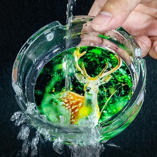 Miniatura 8 de Aqfkl Juego de 3 ceniceros, ceniceros para el hogar para fumadores de marihuana en interiores, cenicero de cristal, cenicero de cigarros, lindos