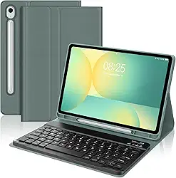 Capa de teclado para Samsung Galaxy Tab S10 Lite / S10 FE / S9 FE 10,9 polegadas e S9 11 polegadas capa com teclado, capa magnética destacável com suporte para caneta S para Galaxy Tablet S10 Lite