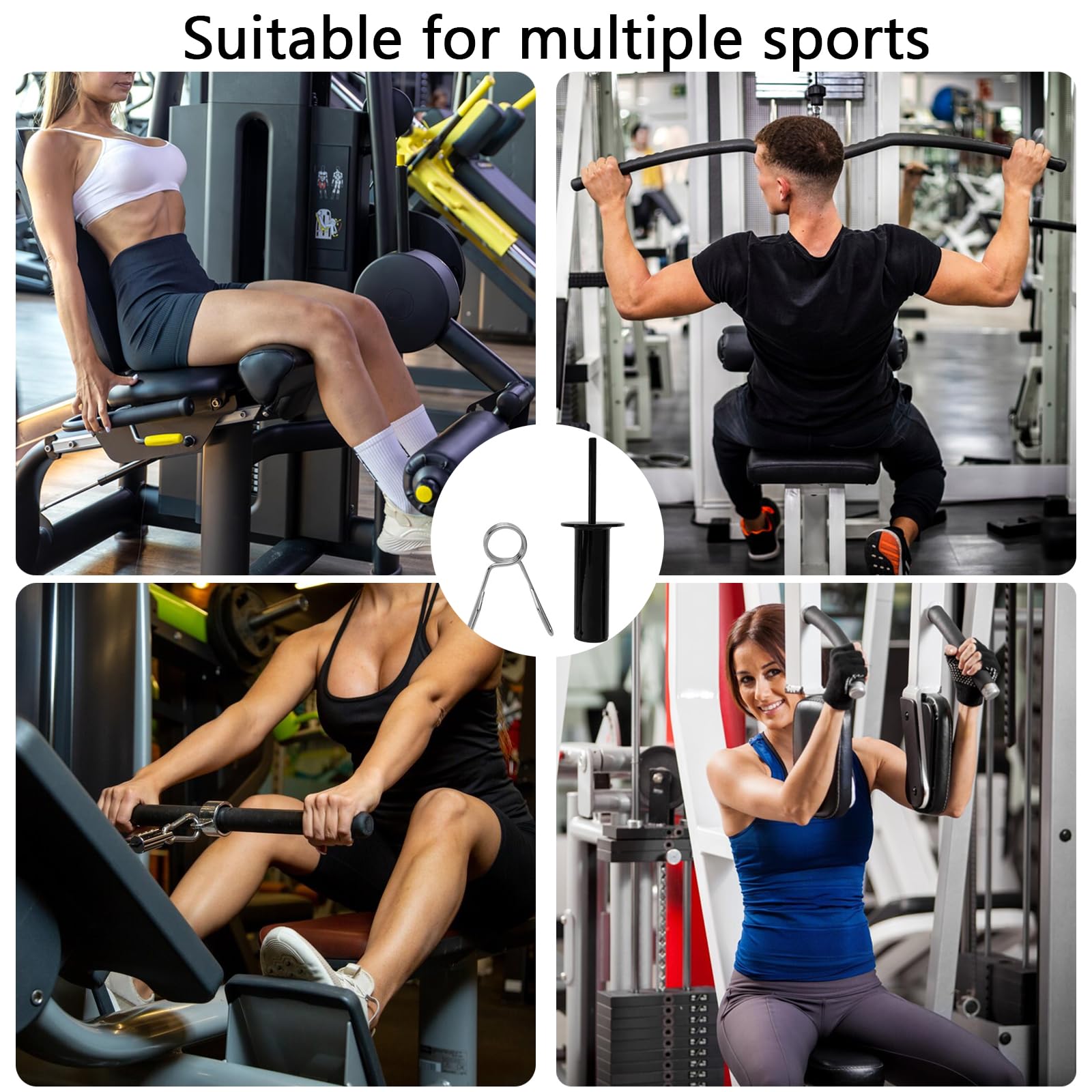 Gym Pin in Acciaio per Pesi Aggiuntivi, Perno Pesi Palestra 10 mm con Anello di Blocco, Spina per Stack di Pesi, Pin Fitness Metallo Compatibile (110 mm di Lunghezza)