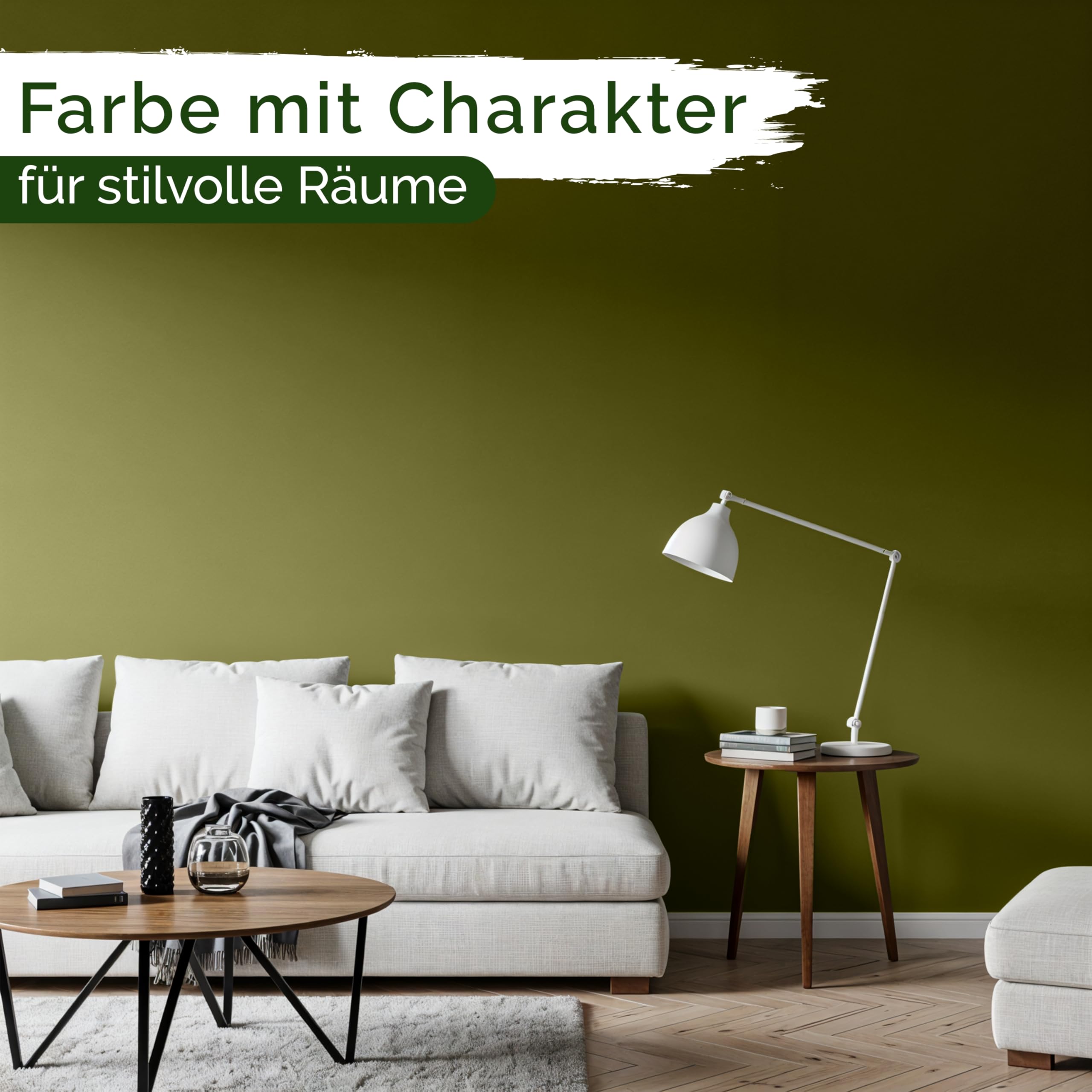 Wandfarbe Grün Gelb Gold matt 2,5 L – Olive Bark