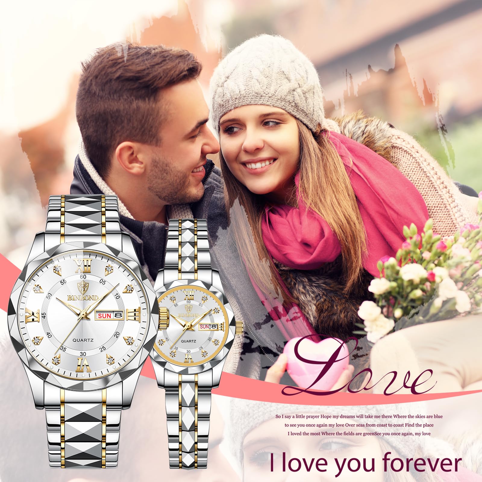 JewelryWe Uhren Herren Damen Analog Quarz Armbanduhr 30m Wasserdicht Edelstahl Armband Geschäfts Beiläufige Uhr mit Leuchtend Zeiger und Uhrenwerkzeug, Verschiedene Modelle