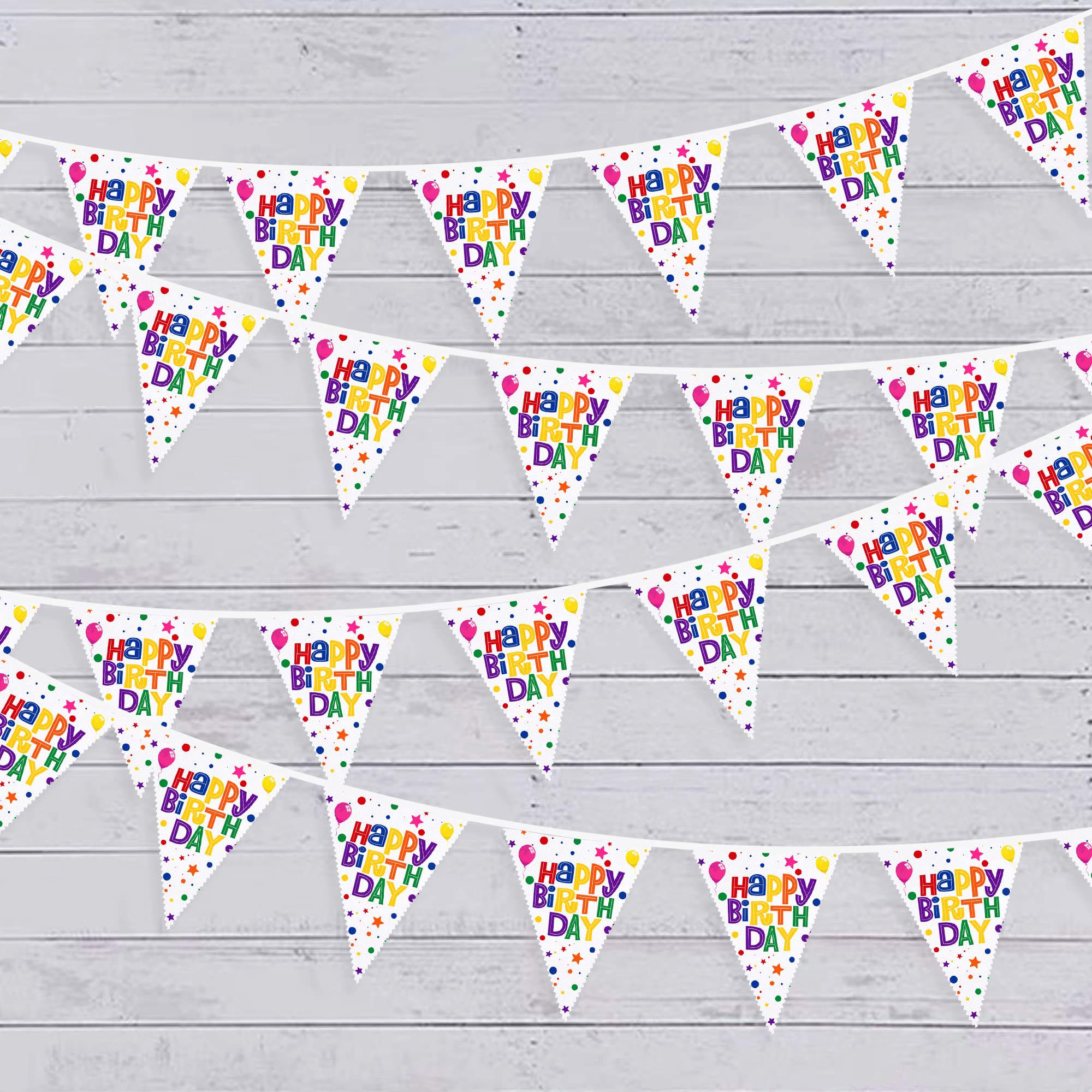 Ghirlanda Festa 10 Metri Con Bandierine Triangolari In Tessuto Verde E Bianco - Perfetta Per Natale, Compleanni, Matrimoni E Decorazioni All’aperto - Realizzata A Mano In Cotone Resistente - 36 Bandiere Incluse - 2