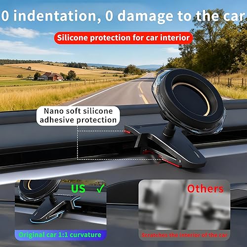 Miniatura 4 de Soporte magnético para teléfono celular de automóvil, soporte de teléfono celular con ventilación de aire solo para Tesla Model YModel 3 Highland