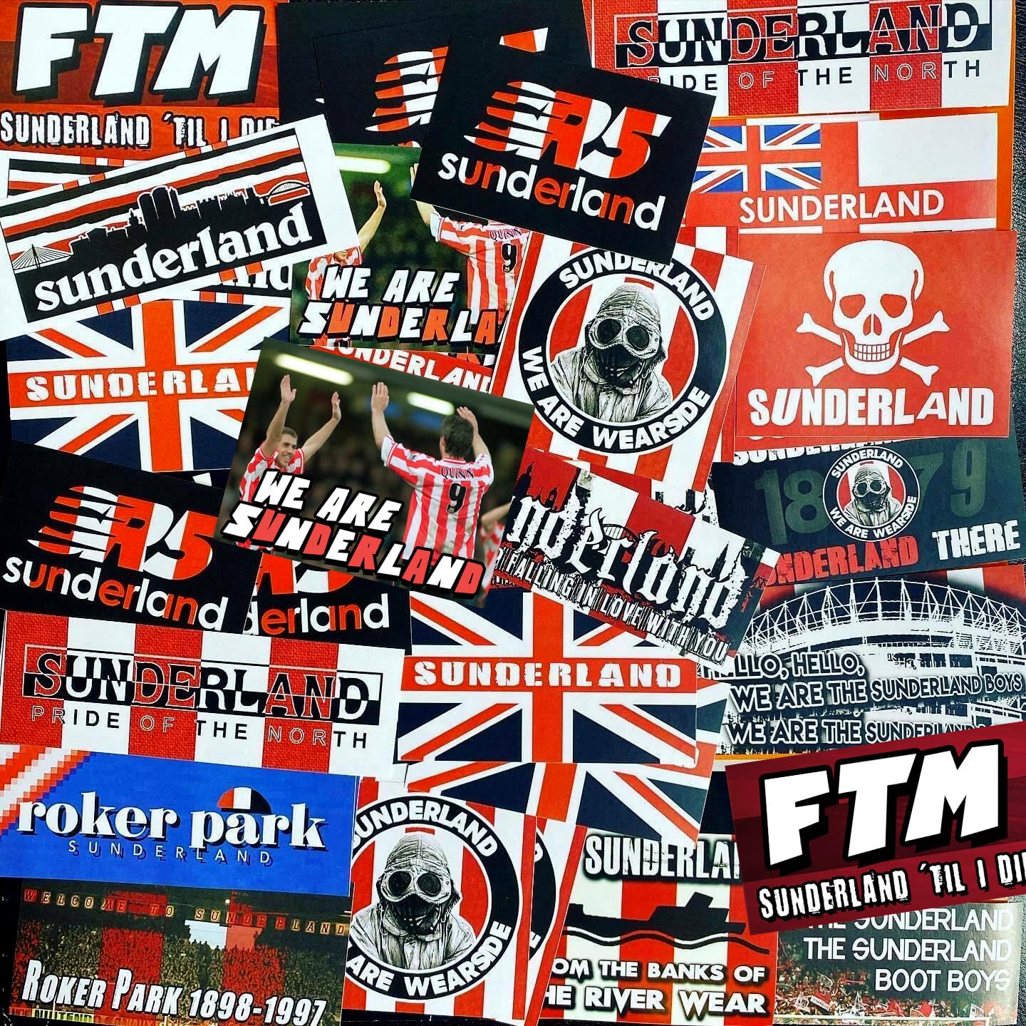 100 x Stickers for Sunderland Fans - Inspired by SAFC Ultras Mackems Scarf Flags Banners