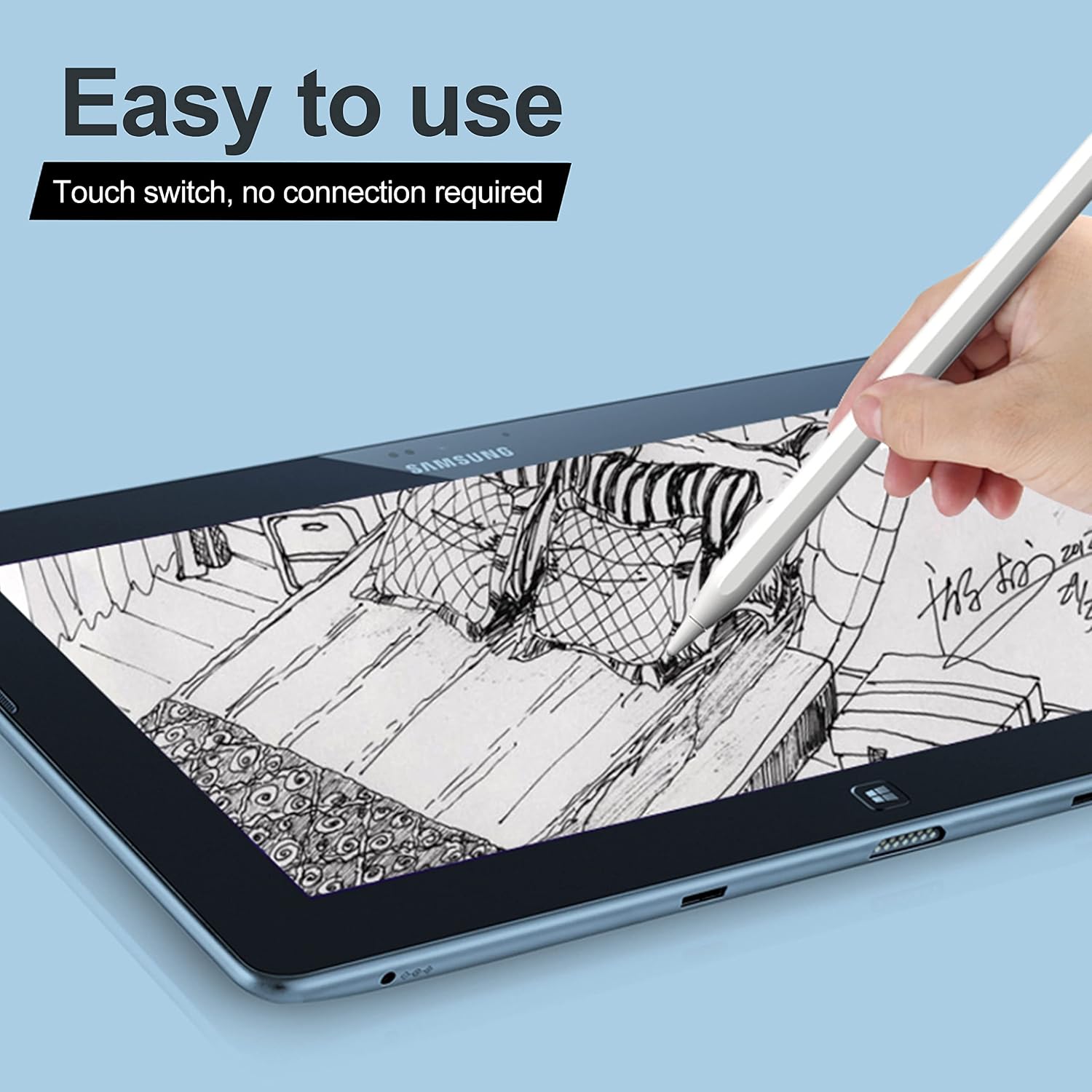 Active Stylus Pen for iOS&Android Touch Screens, MXCOIRTP Universal Fine Point Pencil Rechargeable Compatible with iPad,iPad Pro,iPad Air,iPad Mini, Samsung, Smart Phone and Tablet for Writing/Drawing
